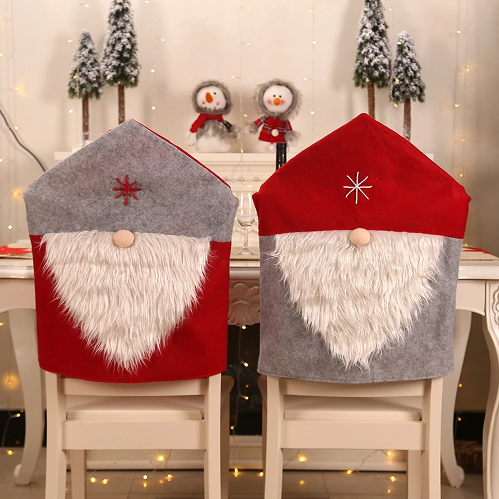 Съемные рождественские Чехлы для обеденных стульев Чехлы для кухонного стула Чехлы для спинки рождественские вечерние Чехлы для домашнего декора