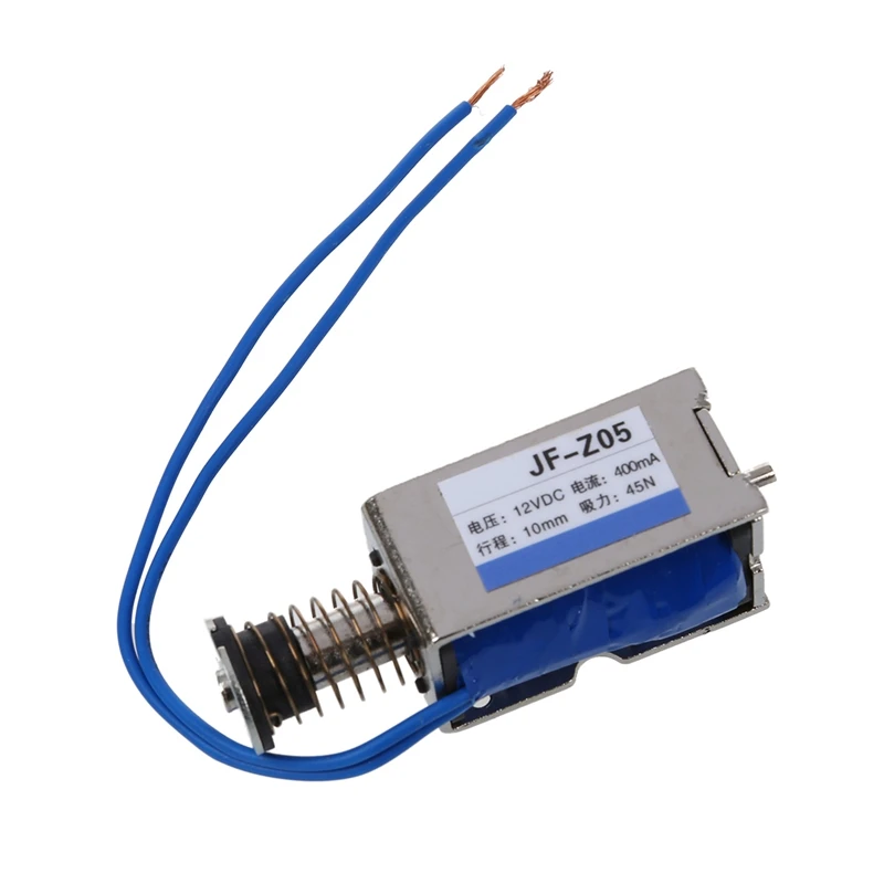

DC 12V 400mA Push Pull Type Open Frame Solenoid Electromagnet 10mm 45N 9.9LB