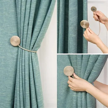 

Strong Curtain Magnets For Curtain Holder Catches Curtain Accessories Tieback Europe Style Brief Braided Round Magnet Magnetic