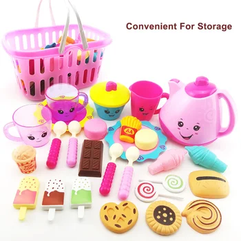 

Dessert Toys For Girl 3 Years Dinnerware Pretend Play House Plastic Teapot Kitchen Mini Tea Set Kids Cooking Boy Gift 4 6 Years