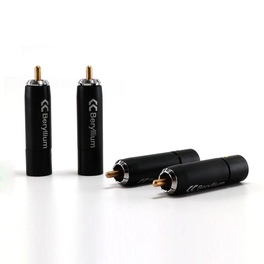 4 шт. CopperColor RCA-BE бериллиевый сплав RCA вилки, аудио Межблочный кабель разъем, RCA адаптер jack