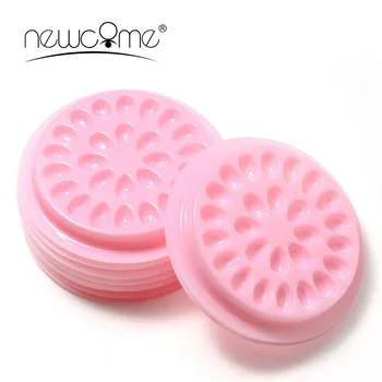 

Newcome Eyelash Extension Glue Holder Pink & Disposable Pallet for Grafting Eyelashes False Eyelashes Pallet Pads
