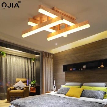 

LED Wooden Ceiling Lights For Bedroom Living room AC85-265V with led lamparas de techo Ceiling Lamp Fixtures
