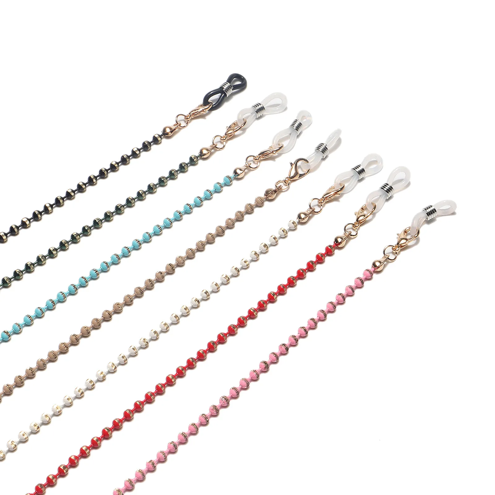 

Multicolor Beaded Chain Hanging Face Mask Lanyards Reading Glasses Chain Neck Straps Mask Cord Holder