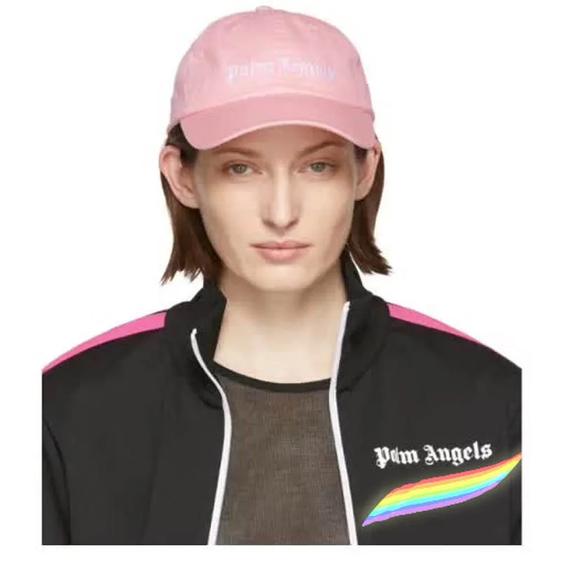

Men Women Hats Palm Angels Baseball Caps Pink Cotton Twill Palm Angels CapLogo Embroidered Hardware Cinch Strap