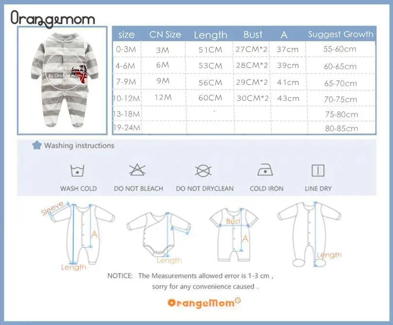 Детский флисовый комбинезон Orangemom для новорожденных мальчиков и девочек на