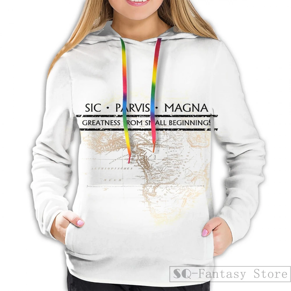 Women Мужские толстовки, свитшоты для женщин funny Uncharted-SIC PARVIS MAGNA print casual hoodie Streatwear - Цвет: Women