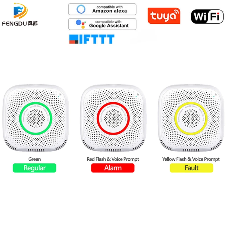 Tuya WiFi датчик утечки газа LPG сигнализация детектор пожарной безопасности приложение контроль безопасности умный дом датчик утечки