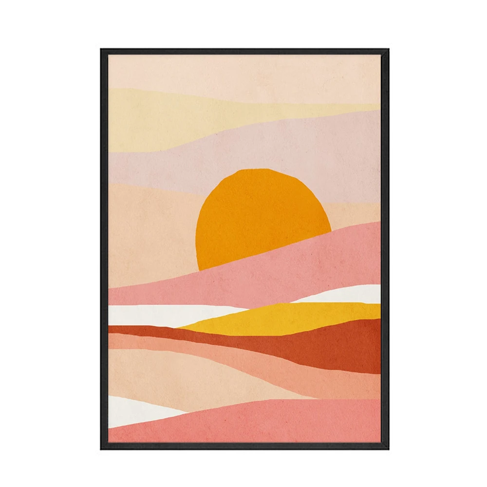 White-Wall-Decor-Art-Prints-Abstract-Landscape-Poster-Sunset-Art-Pictures-Horizon-Sun-Canvas-Paintings-For (4)