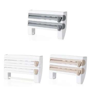 

Kitchen Roll Dispenser, Easy-Install Cling Film Dispenser and Cutter