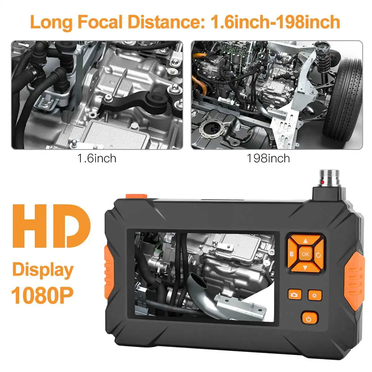 

3M/1M 8mm 4.3inch LCD Endoscope 1080P Inspection Camera Borescope 18650 Battery Industrial Handheld Endoscope