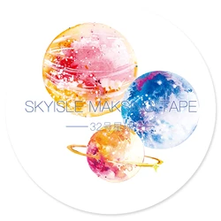 Rouleau de bandes Washi à encre spéciale Sky Island, 7cm X 5m, 1 rouleau, pour Scrapbooking, agenda, carte, carnet de notes, artisanat d'art, DIY bricolage 