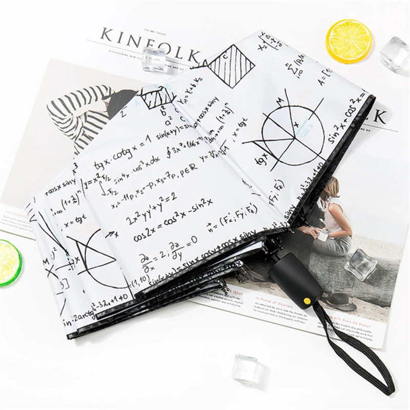 manual control White Зонтик солнцезащитный Ультрафиолетовый Зонт двойного назначения складной креативный персональный маленький виниловый зонт от солнца женский математический студенческий - Цвет: manual control White