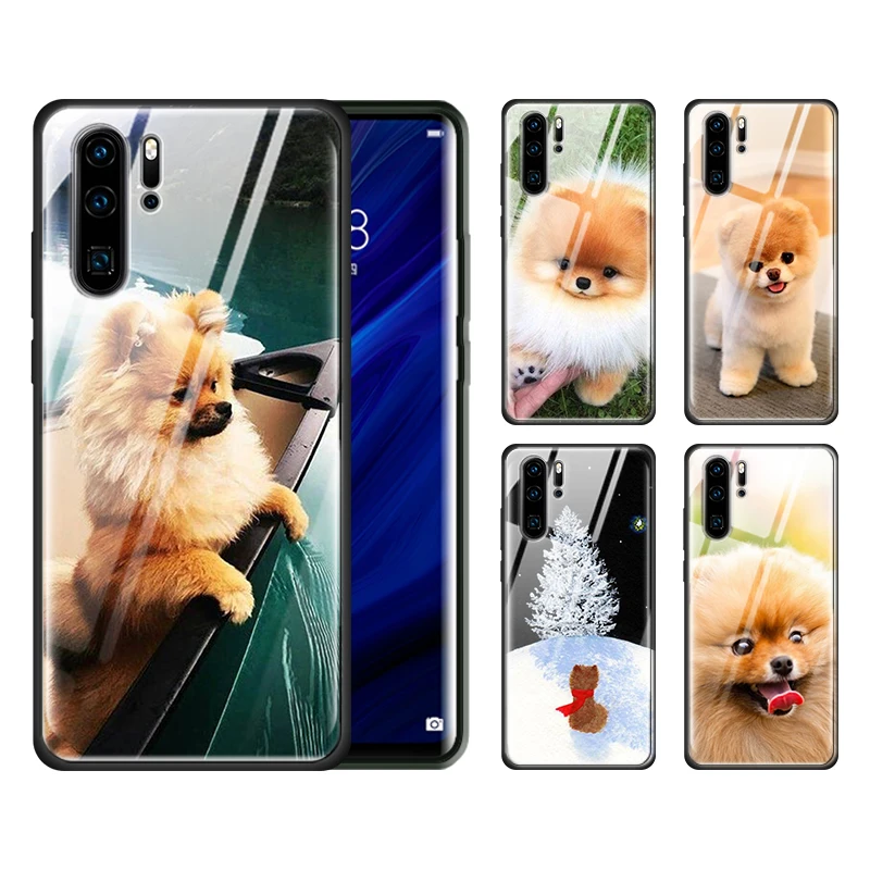

Pomeranian Pom Tempered Glass Case Coque for Huawei P30 PRO P20 P10 2019 Mate 10 20 30 Lite Pro Honor 8X 9X 20 Pro Fundas Capa