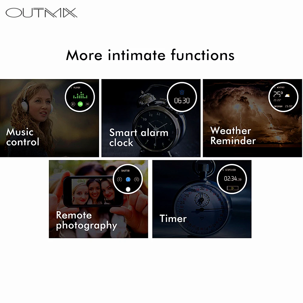 Умные часы OUTMIX Uwatch2 для Android IOS 1,33 'полный сенсорный экран IP67 25 дней в режиме ожидания 7 спортивных режимов полный металлический корпус