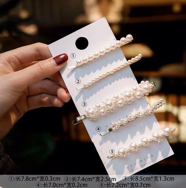 Pearl Barrettes Beaded Geometric Women Hair Clip Hairgrips Hair Accessories Girls Jewelry Fashion Hair Pins