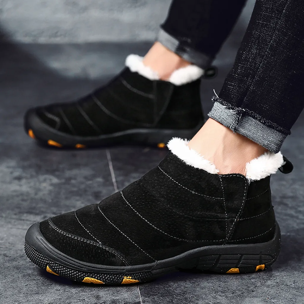 Мужская обувь; модные мужские ботинки; zapatos de hombre; мужские повседневные Бархатные Теплые хлопковые ботинки; водонепроницаемые удобные зимние ботинки