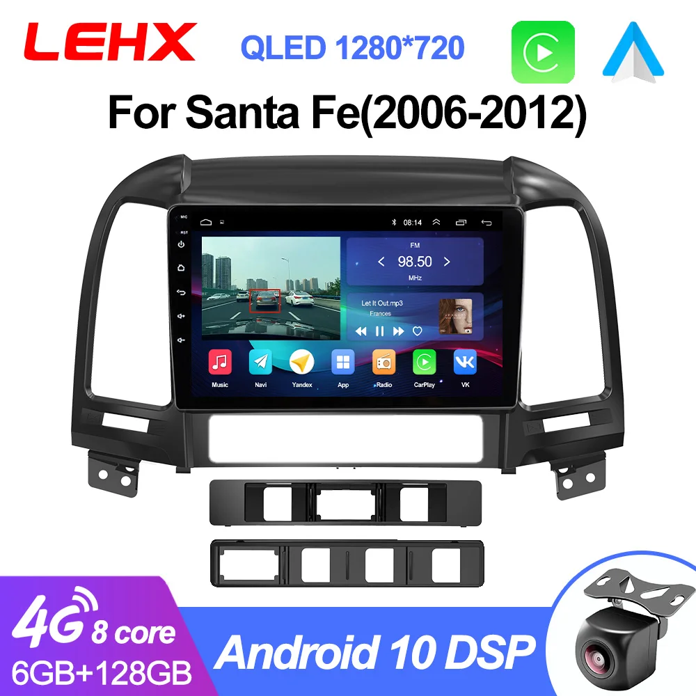 LEHX L6 Pro AI Voice 5G DSP Car Radio Multimedia for Hyundai Santa Fe 2 ...