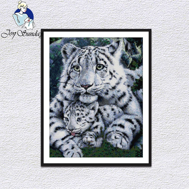 Joy Sunday Leopard's care for mother and child Набор для вышивки крестом серия Китайская вышивка Счетный набор рукоделие украшение для дома