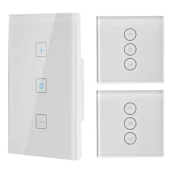 

100-240V Wireless WiFi Smart Touch Light Switch Dimmer Button Panel Voice Control Support for Amazon Alexa and for Google home