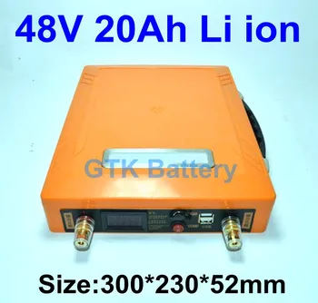 

portable 48v 20ah li-ion triangle battery pack outdoor camping emergency lamp storage lithium battery + 3A Charger