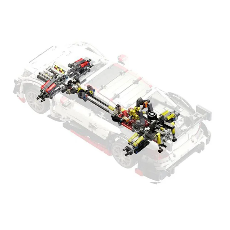Technic C63 спортивный автомобиль MOC-6687 светодиодный Радиоуправляемый двигатель мощный автомобиль подходит MOC строительный блок кирпичи модели автомобилей детские игрушки подарки