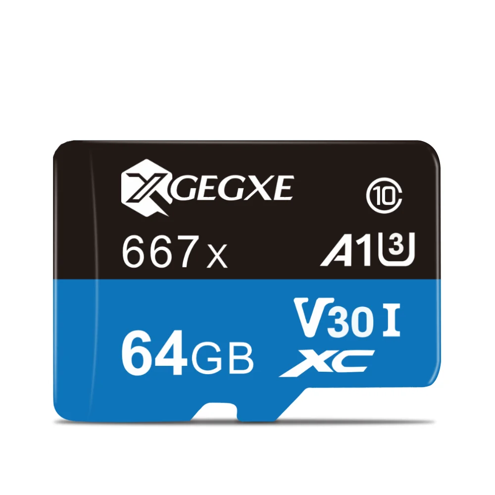 XGEGXE 667x карта памяти 16 ГБ 32 ГБ 64 Гб 256 ГБ Micro sd карта 128 ГБ высокоскоростная Флешка карта A1 U1 класс 10 V30 I HC для смартфонов ПК - Емкость: 64 ГБ