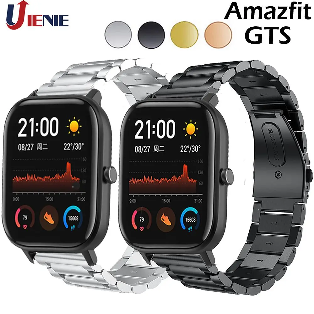 20 мм браслет из нержавеющей стали для Xiaomi Huami Amazfit GTS/GTR 42 мм/Bip Lite Смарт часы ремешок роскошный браслет с инструментом