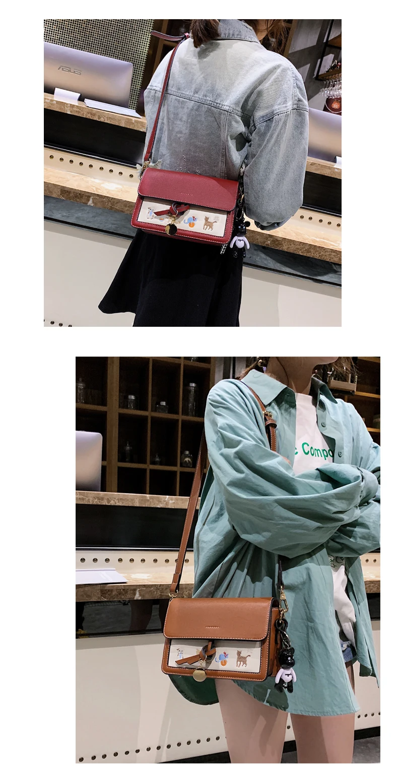 Женские сумки с вышивкой в Корейском стиле,, мягкая сумка на плечо с изображением героев мультфильмов, женские сумки с большой вместительностью
