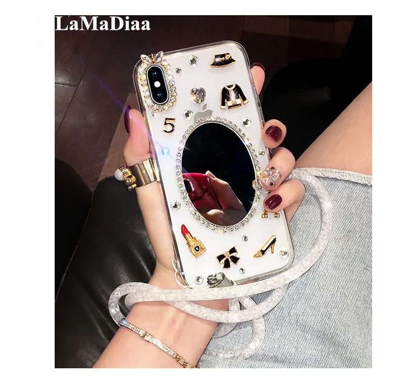 

Mirror Cover Luxury 3D Bling Mirror Case Bling Crystal Cover For Xiaomi Redmi 5 6 4X 4A 5A 6A Note4 5 6 7 Note4X 5A Mirror Shell