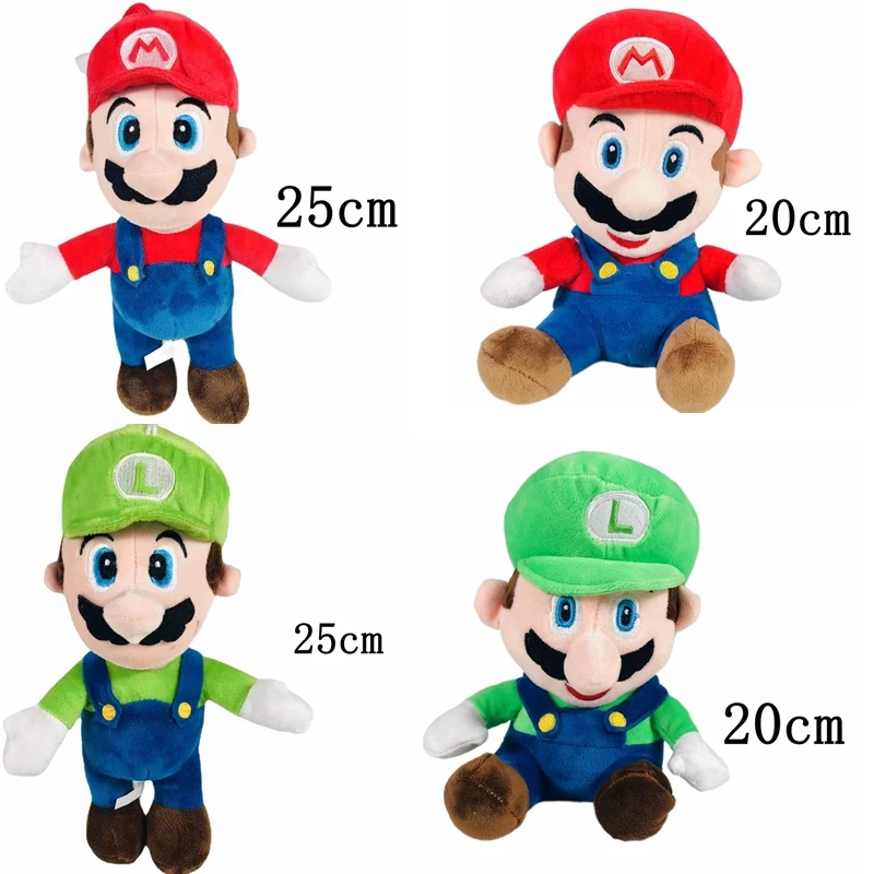 2019 New Super Mario Plush Toys Luigi & Mario Doll Stuffed Animals Toy 10" Gift 