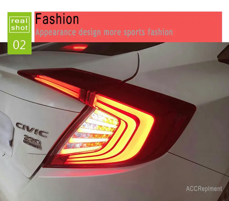 2 шт. автомобильный Стайлинг для Honda Civic задние фонари- для Civic светодиодный задний фонарь+ сигнал поворота+ тормоз+ обратный светодиодный свет