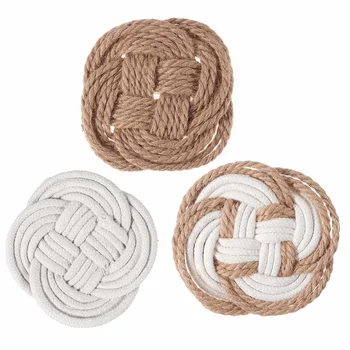 

12cm Handmade Cotton Thread Cup Mat Placemats Table Heat Insulation Pot Holder Pad Dining Table Decoration Accessories Coasters