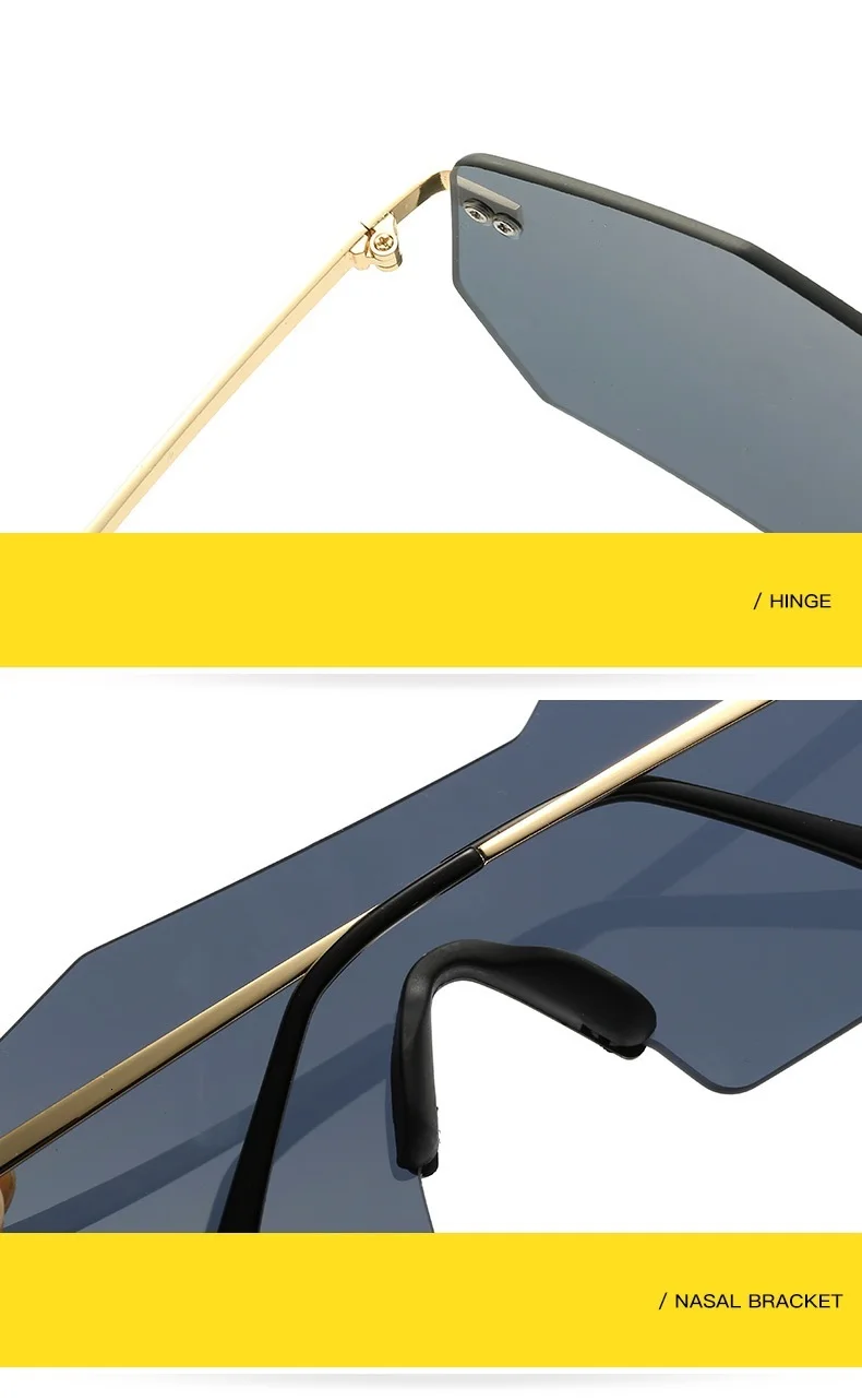 Новинка, негабаритные цельные солнцезащитные очки с линзами для женщин Rick, фирменный дизайн, заклепки, стимпанк, солнцезащитные очки для мужчин, UV400, рок стиль, мужские очки