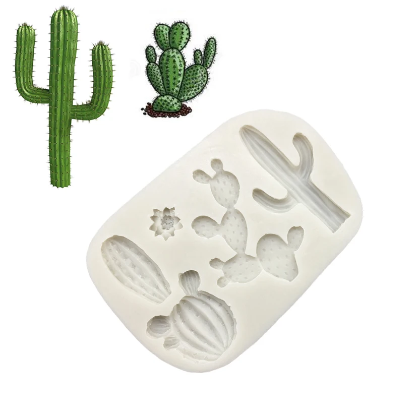 Kaktus-Silikonform für Zuckerguss, Schokolade, Cupcakes, Backen und Fondant-Kuchendekoration