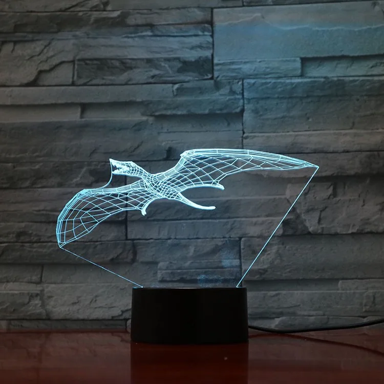 VCity Dinosaur 3D Lamp Spinosaurus Stegosaur Pterosaur Muliticolor Nightlight Amazing Visualization Optical Boy's Birthday Gift