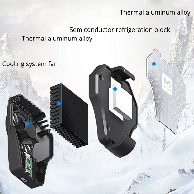  New MEMO Mobile Phone Radiator Cold Wind PUBG Controller Gamepad Cooling Fan For 67-90mm Smart Phon