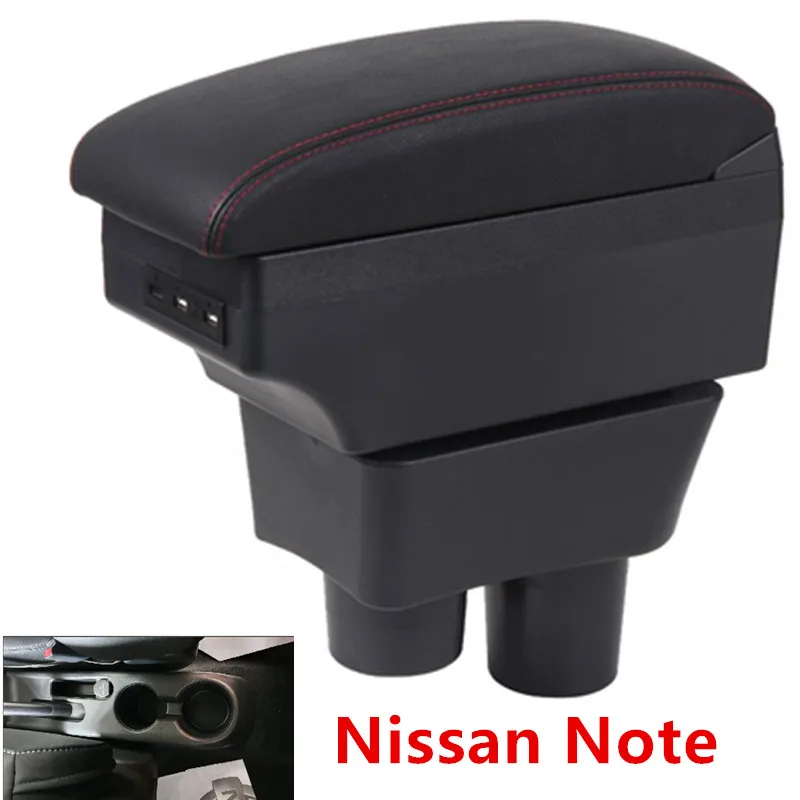 Для Nissan Note подлокотник коробка зарядка через usb повысить двухслойный центральный магазин содержание