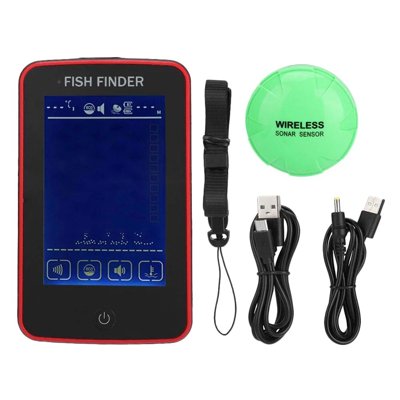 ELOS-Colorful Screen Fish Finder Wireless Echo Sounder Fishing Tools Fishing Finder 80M Depth Fishfinder