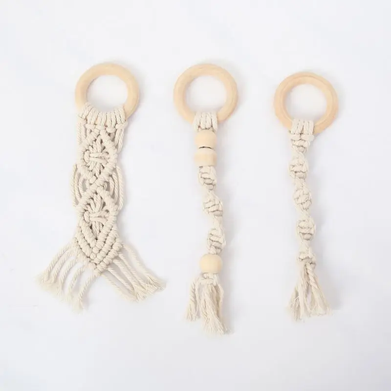 Детское кольцо для прорезывания зубов Boho деревянный Прорезыватель крючком