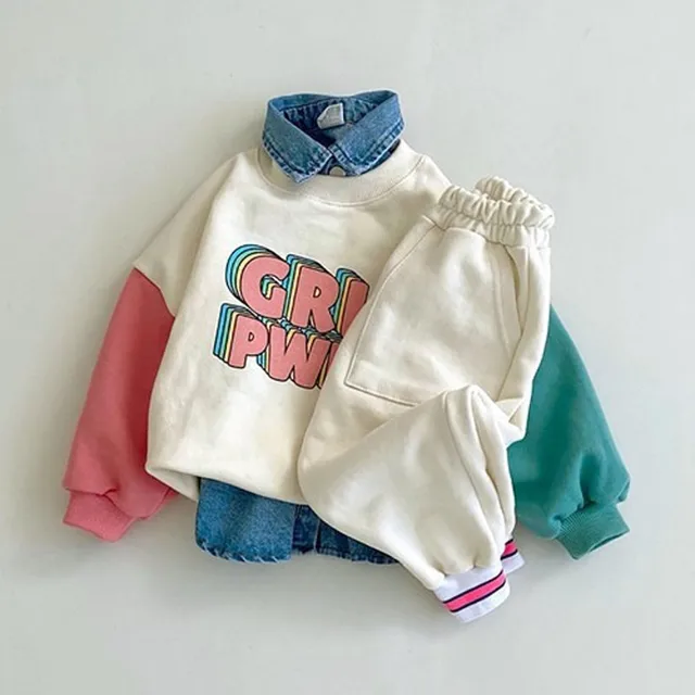 2022 New Autumn Baby Sweatshirt Set Fashion Letter Print Tops + Pants Suit Newborn Tracksuit Girls Clothes Sets(Sold Separately)
