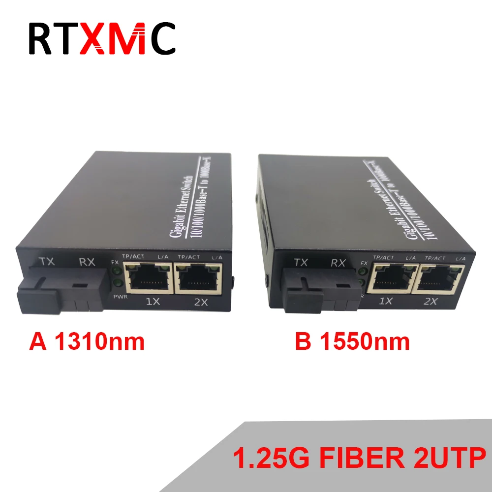 Puerto de fibra 1G2E 1,25G, interruptor Ethernet Gigabit, 2*10/100/1000M, 2 puertos, 1,25G, fibra 2 RJ45, convertidor de medios de fibra óptica PCBA