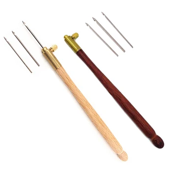 

French Embroidery Needles Tambour Crochet Hook Luneville Hook with 3 Needles Bead Couture Luneville Glitter Bead Embroidery Tool