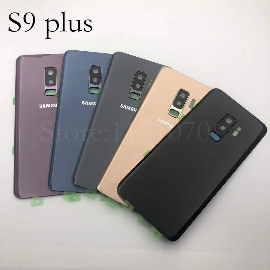 Для samsung Galaxy S9 плюс s9+ G965 SM-G965F G965FD S9 G960 SM-G960F G960FD стеклянная задняя крышка батарейного отсека двери Корпус Замена