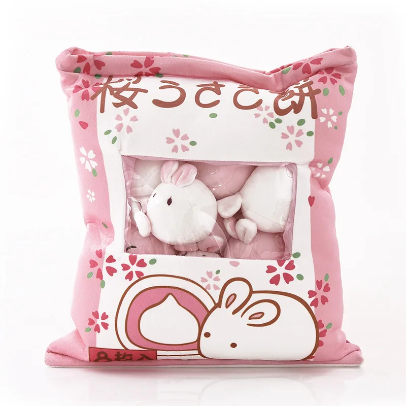 INS/сумка из 8 шт., плюшевые игрушки, подушка для закусок, kawaii sakura rabbit, мягкие плюшевые игрушки oyuncak для девочек, детские подарки WJ001