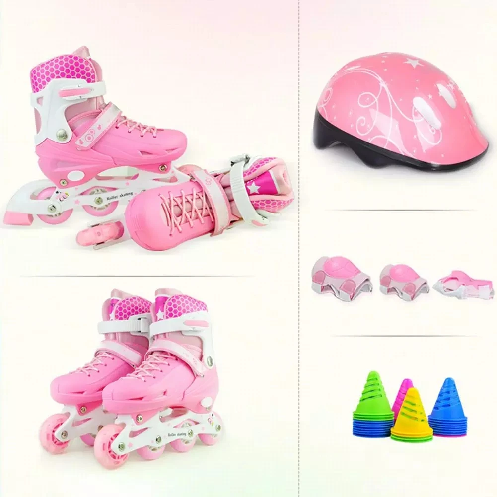 Adjustable Skates For Kids Skates Rollerskates Skates Shoes Wheels Inline Skates Kids Outdoor Skate With Light Up Wheels