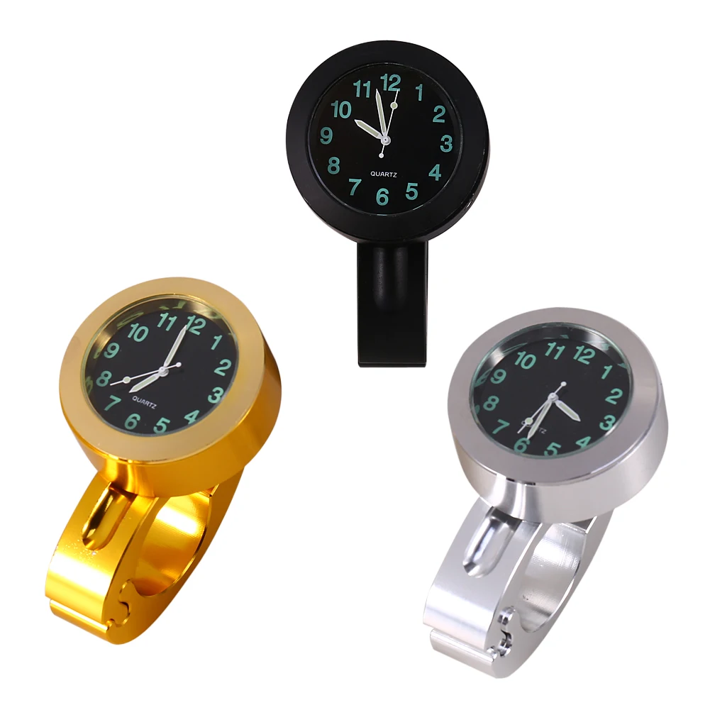 Motorcycle Handlebar Clock Universal 7/8"-1" Waterproof Motorbike Handlebar Mount Clock Watch indluded LR626 Button battery