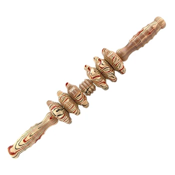

6Roller Handle Wood Roller Trigger Point Massage Stick Body Therapy Massager Muscle Relief Pain for Sciatica Lumbar Disc