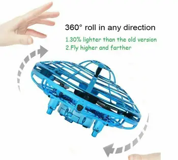 

360° Rotating Drones Mini Smart UFO Drone for Kids Flying Toys Hand-Control NEW Smart Watch Remote Sensing Gesture Aircraft