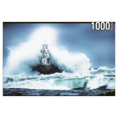 Пазл Маяк и шторм Konigspuzzle 1000 деталей Рыжий Кот